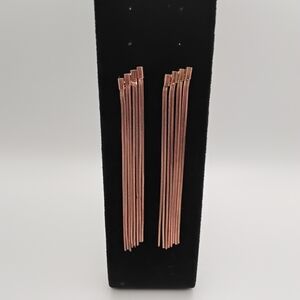 Vintage Copper-Tone Long Chain Tassel Earrings